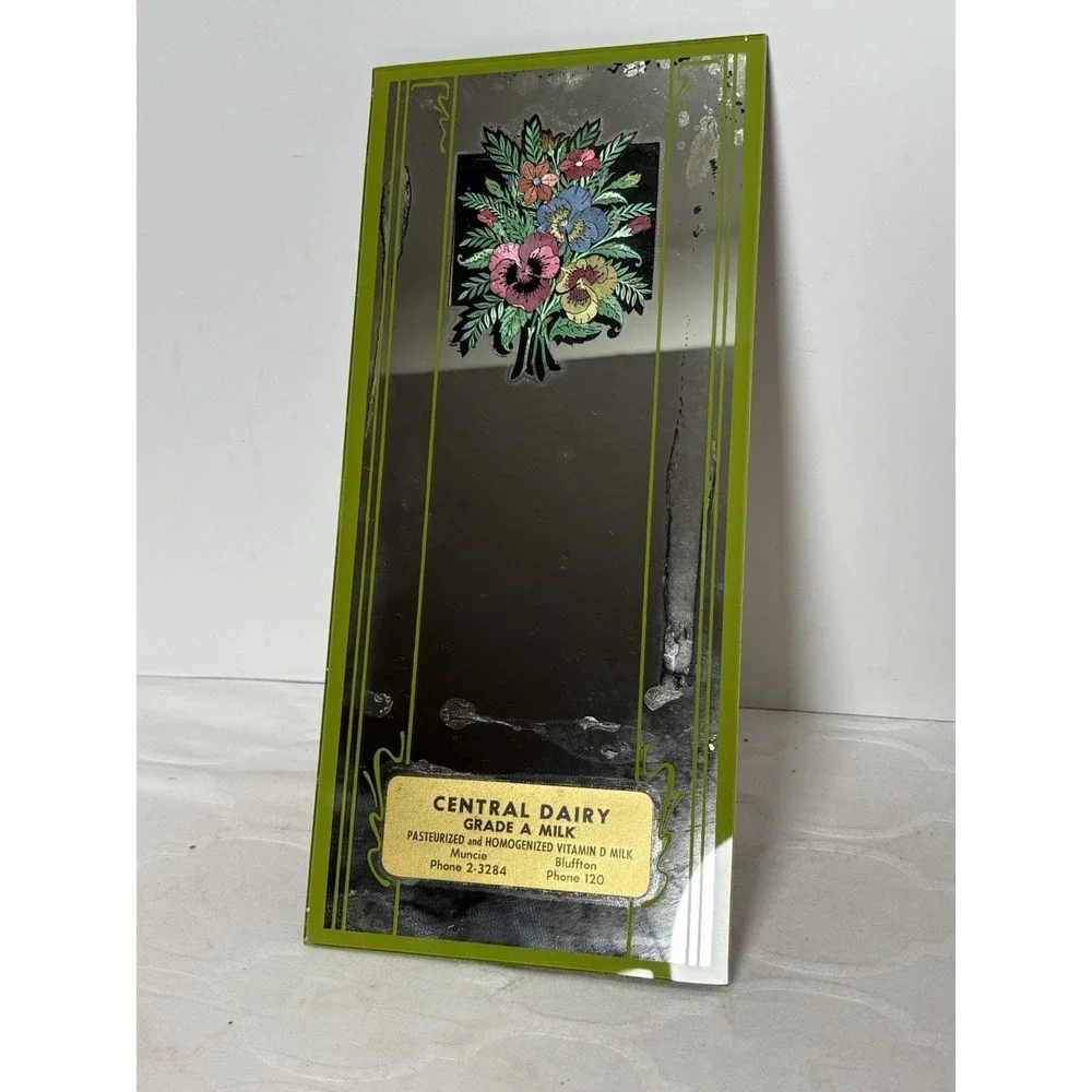Gerber's Central Dairy Muncie & Bluffton Indiana Advertising Mirror Vintage